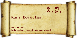 Kurz Dorottya névjegykártya
